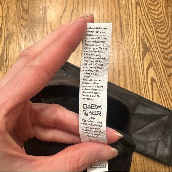 Spanx Faux Stretch-Leather Leggings Black Size Medium - Picture 11 of 12